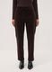 Brown ribbed stretch-cotton trousers with elasticated waistband_1