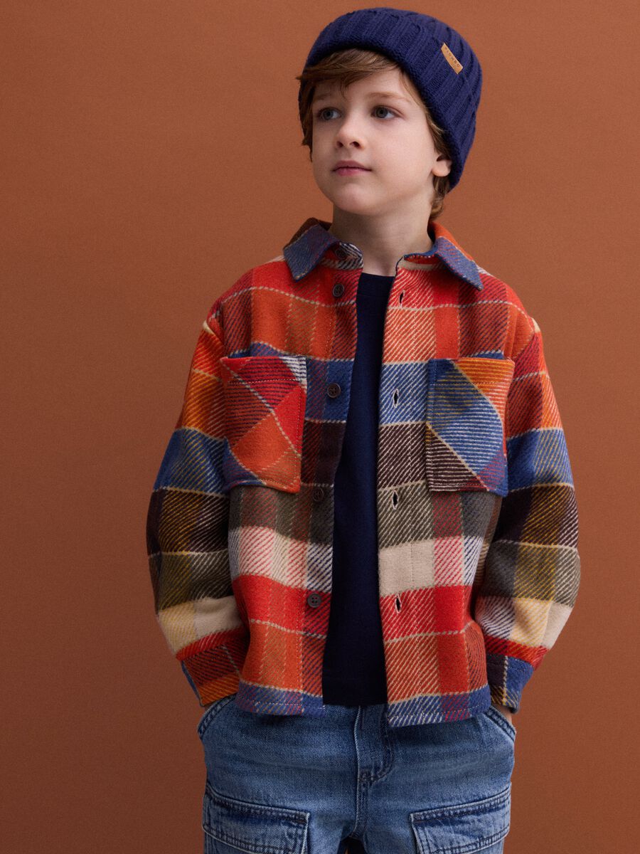 Multicolour checked shirt with classic collar, regular fit_0