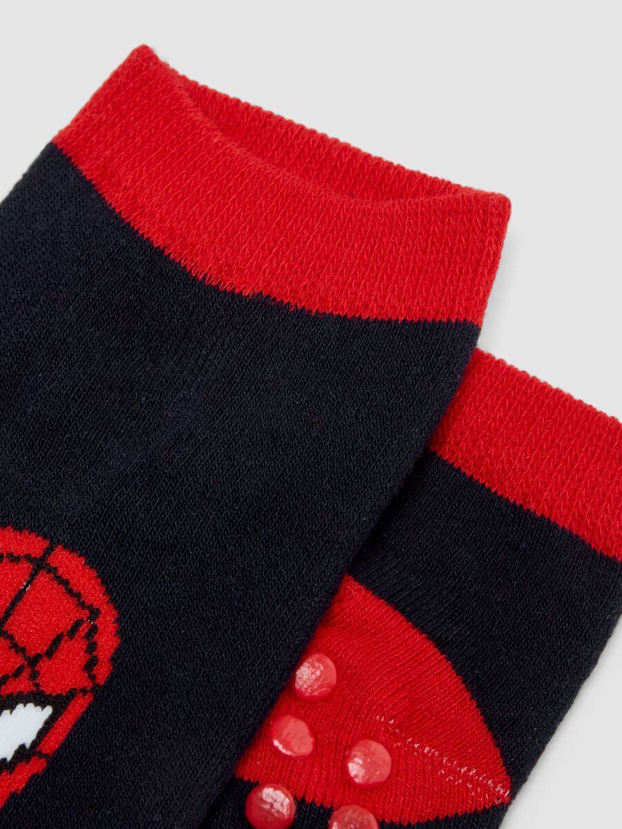 2-pack organic stretch cotton anti-slip socks with MARVEL Spider-Man theme_2