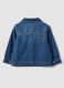 Shacket blu in puro cotone denim con bottoni a pressione_1