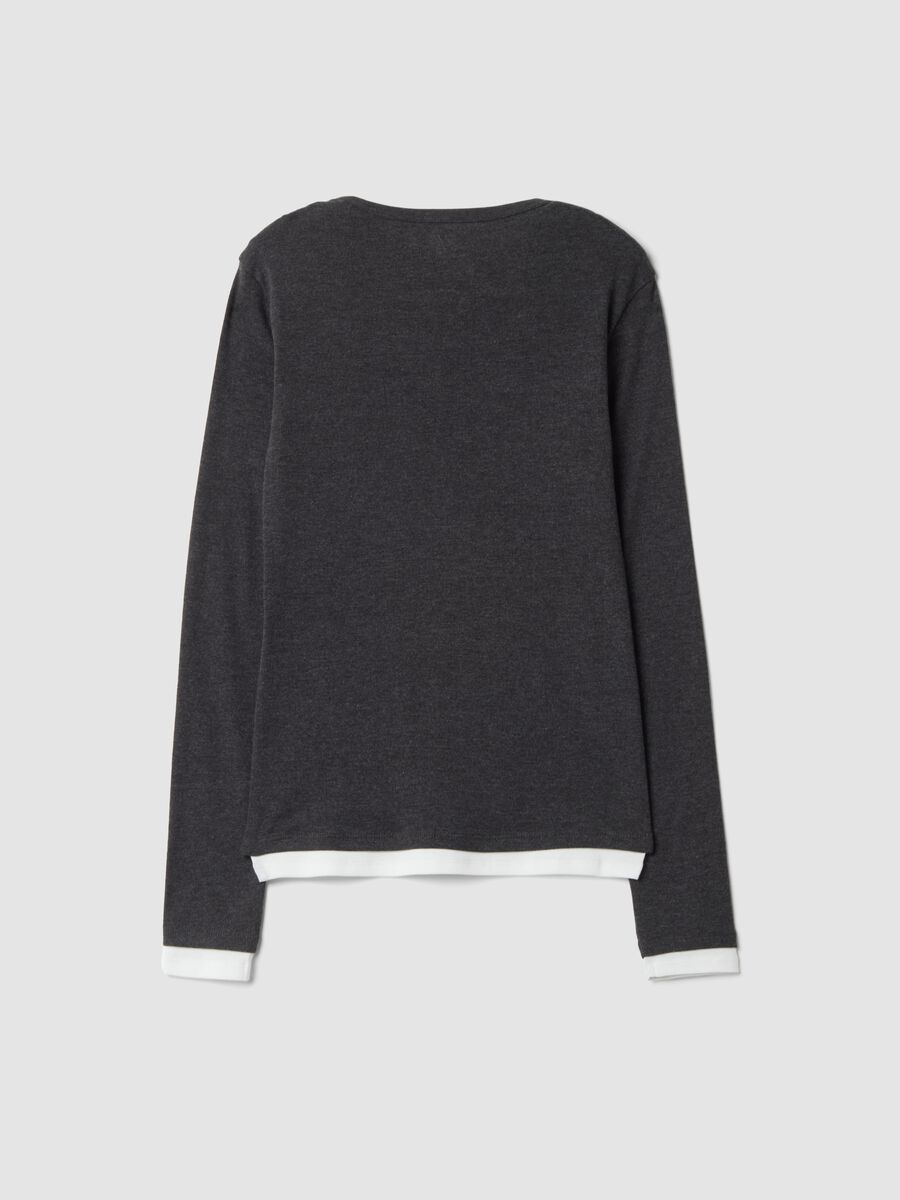 Grey cotton-blend crew-neck T-shirt_5