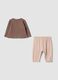 Brown ribbed set in pure organic cotton_1