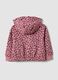 Pink hooded sweatshirt in stretch cotton with all-over animal print for baby girl_1
