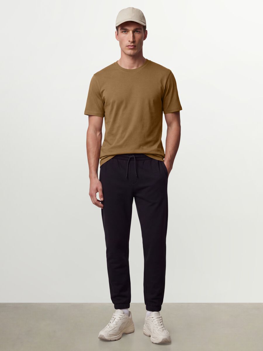 Brown pure organic cotton jersey T-shirt, regular fit_2