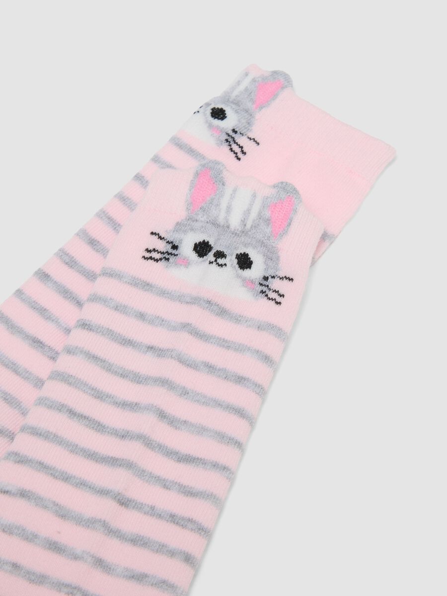 Bipack di calze lunghe rosa in cotone organico elasticizzato_1