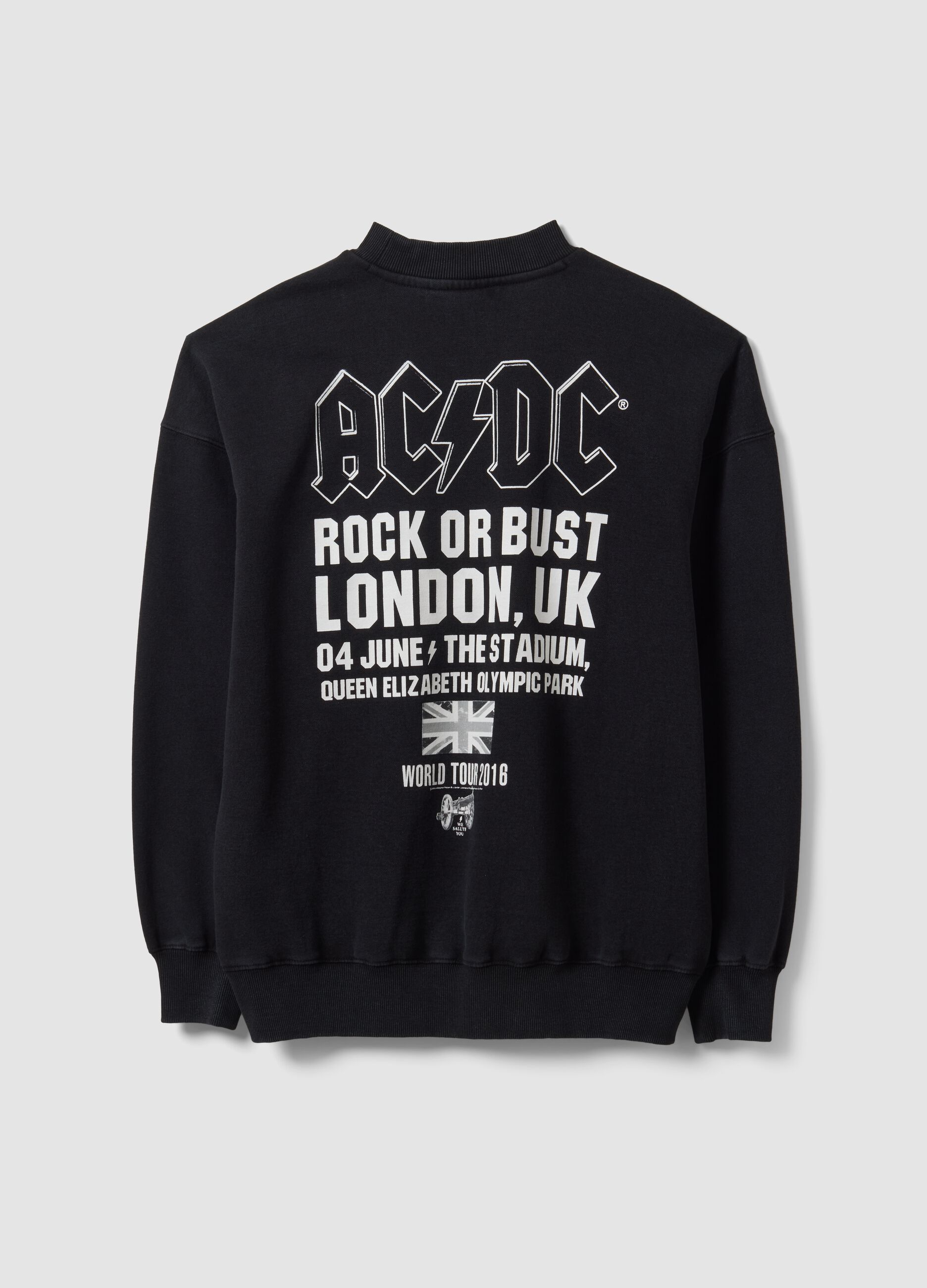 Black cotton-blend AC/DC print sweatshirt