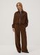Brown stretch-fabric straight-fit trousers_0