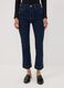 Blue denim cropped slim-fit jeans in stretch cotton and viscose_1