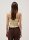 Yellow pure cotton tank top with ruched finish_3
