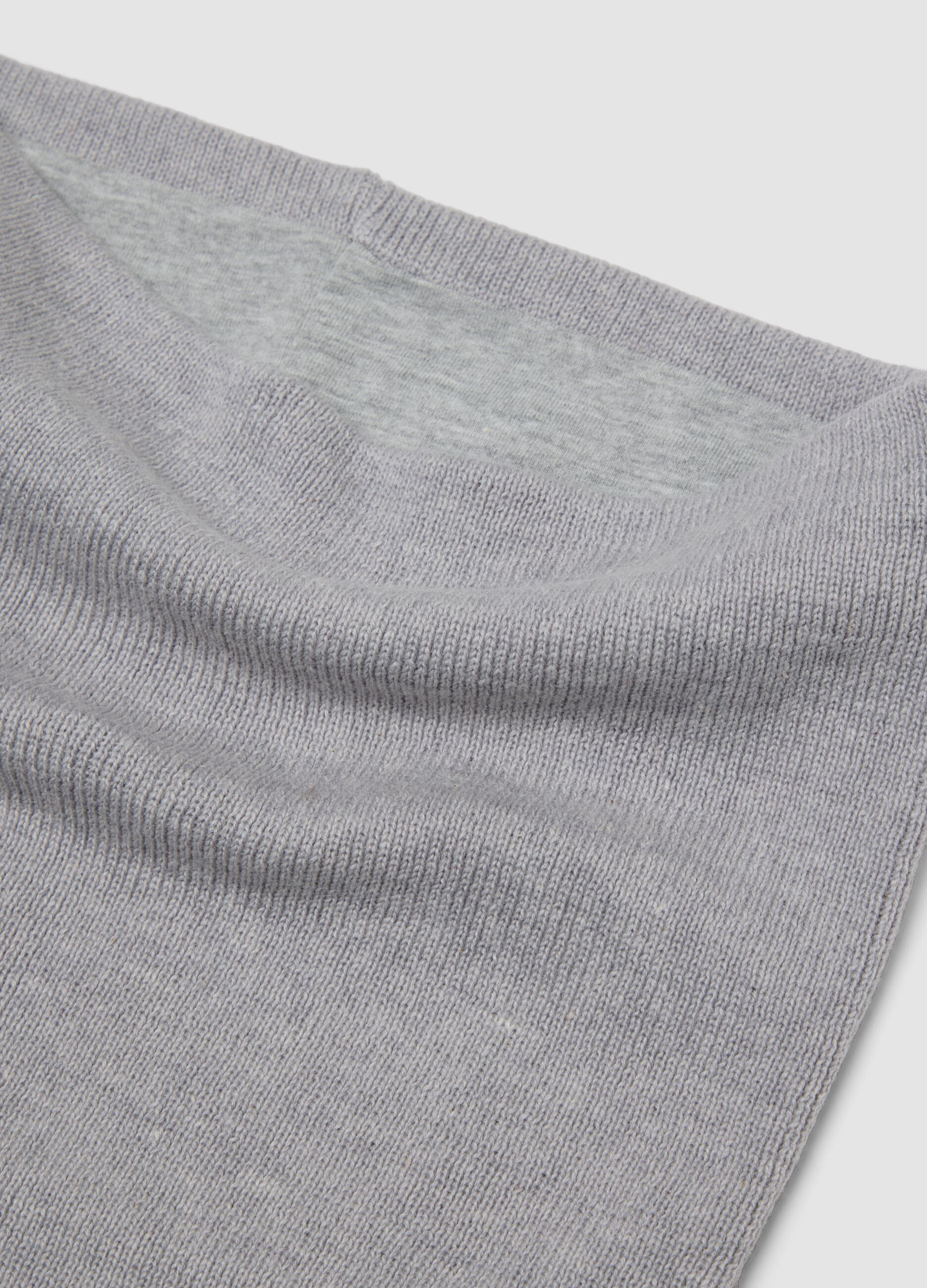 Grey cotton-blend scarf