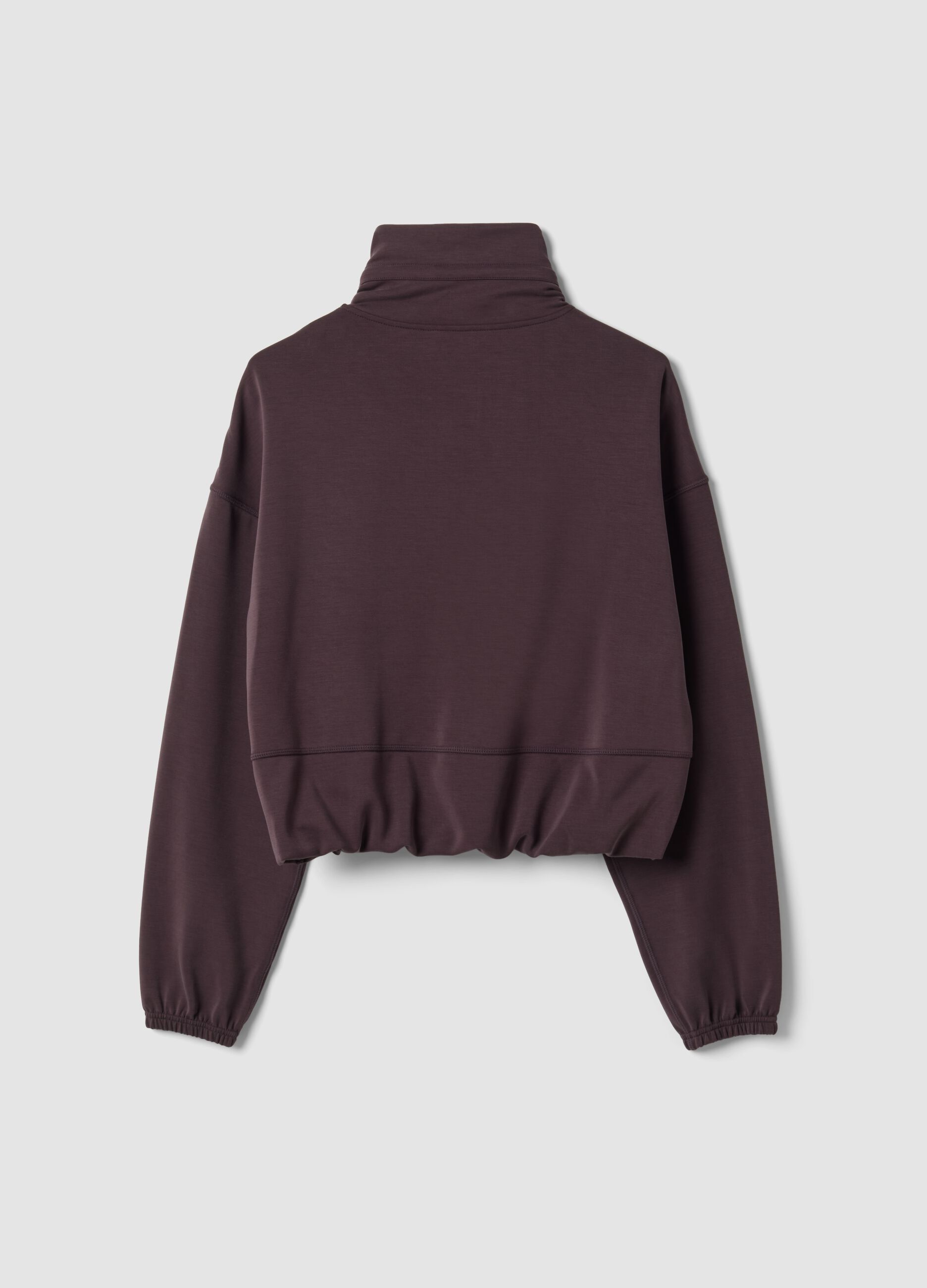 Cropped purple full-zip soft-touch jacket with stand-up collar ALTAVIA STUDIO