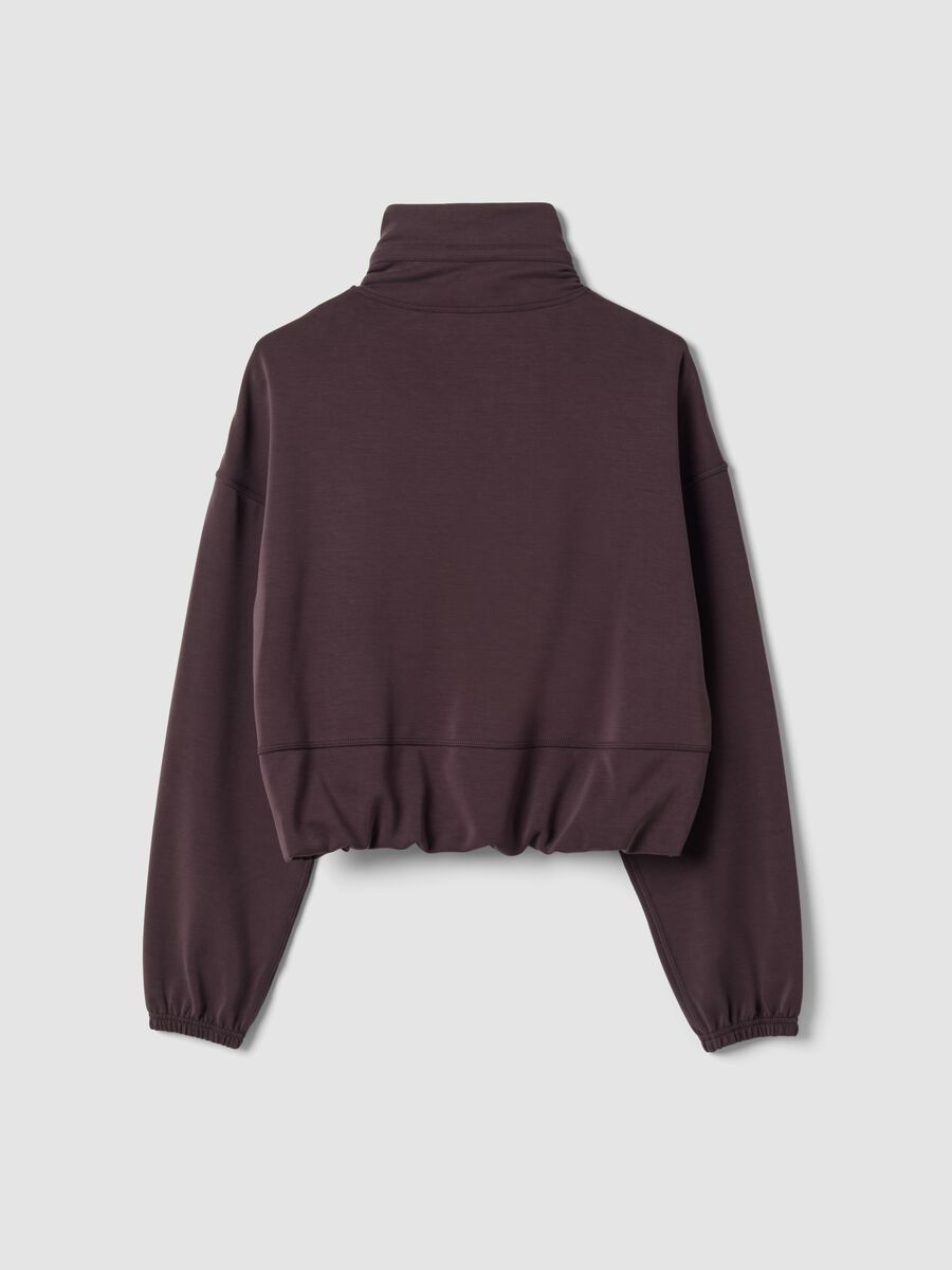 Cropped purple full-zip soft-touch jacket with stand-up collar ALTAVIA STUDIO_6
