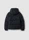 Black padded hooded jacket with water-resistant zip, oversized fit_2