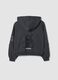 Dark grey pure cotton hoodie with oversized fit and teddy bear print_1