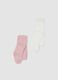 Bipack di collant rosa in cotone organico elasticizzato_0