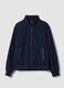 Giubbotto blu in tessuto elasticizzato con zip_4