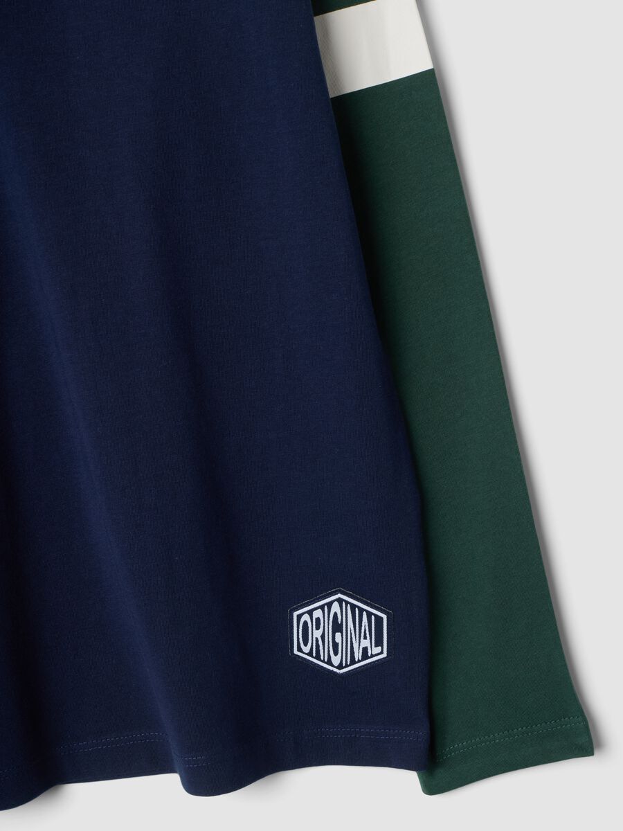 Blue organic cotton crew-neck T-shirt_4