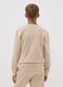 Beige pure organic cotton crew-neck sweatshirt with print for boys_2