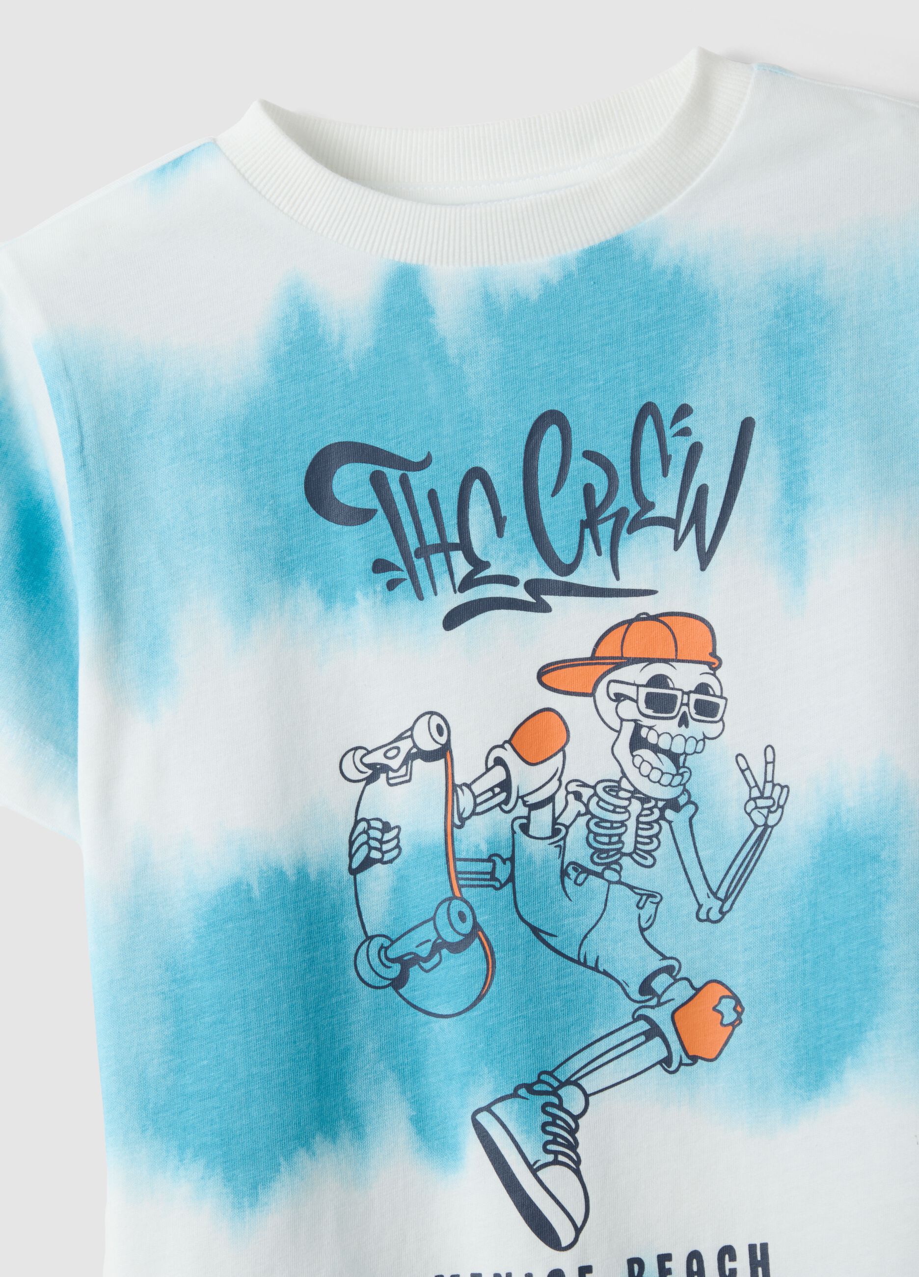 Multicolour pure cotton tie-dye t-shirt for children