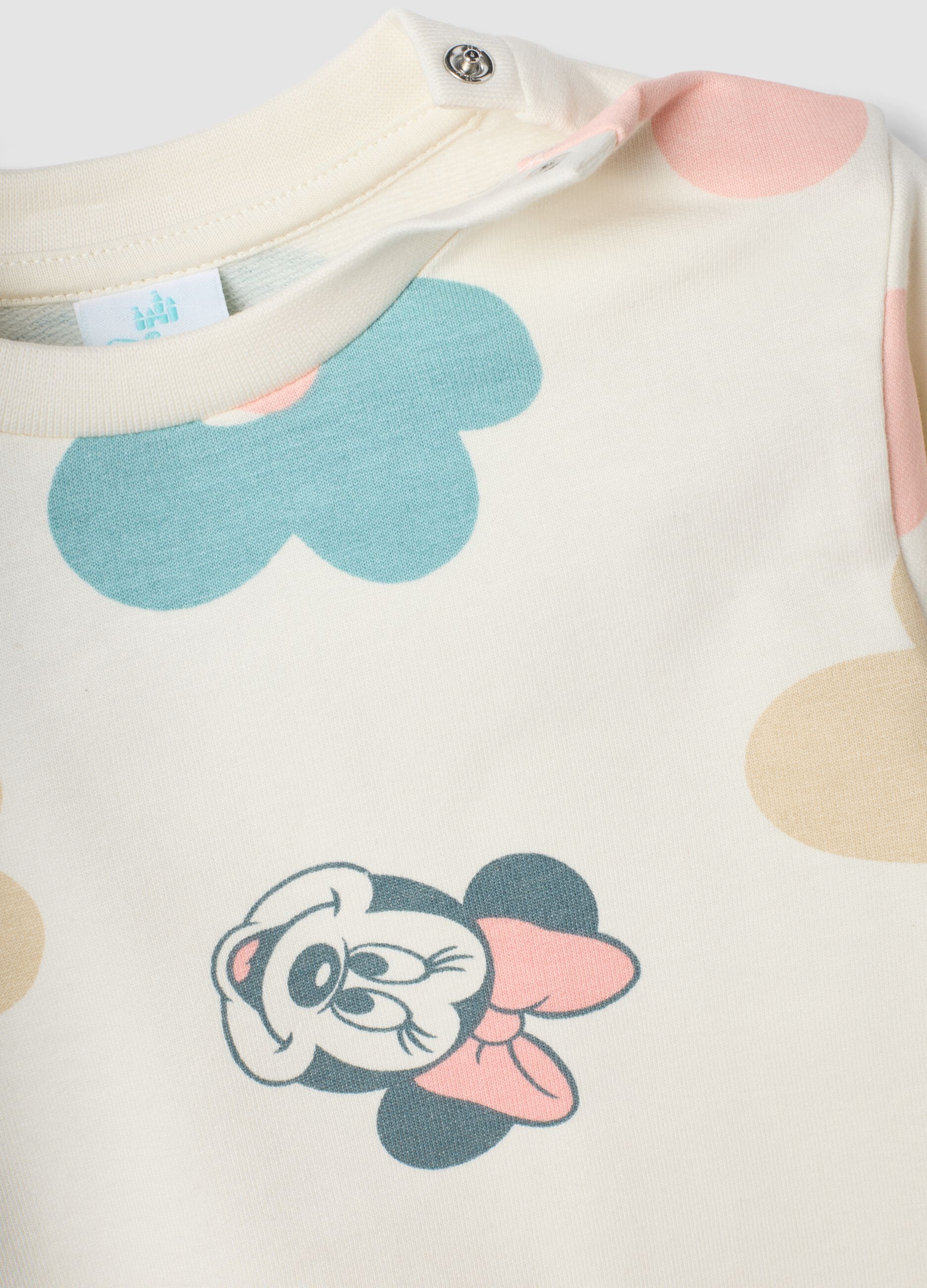 Pigiama verde in puro cotone organico con stampa Minnie