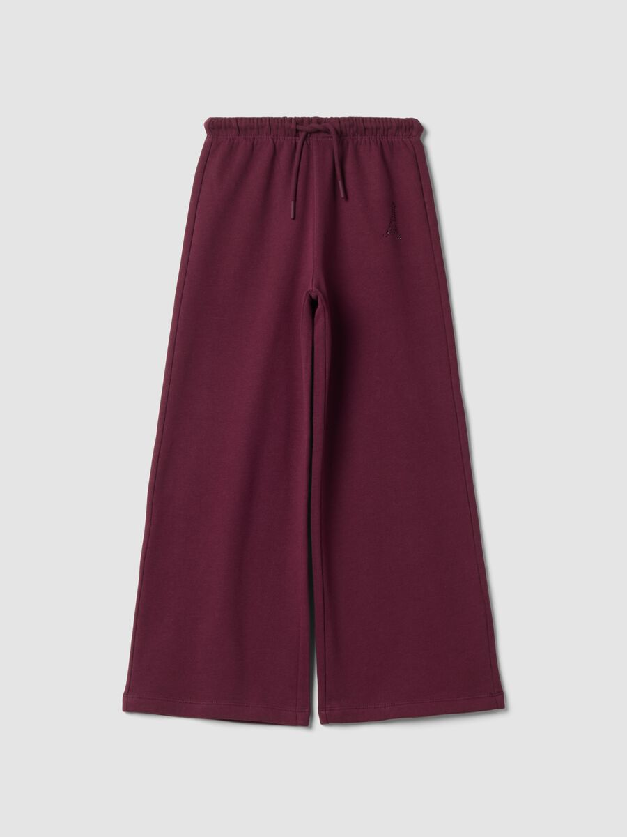 Purple pure cotton wide-leg trousers_0