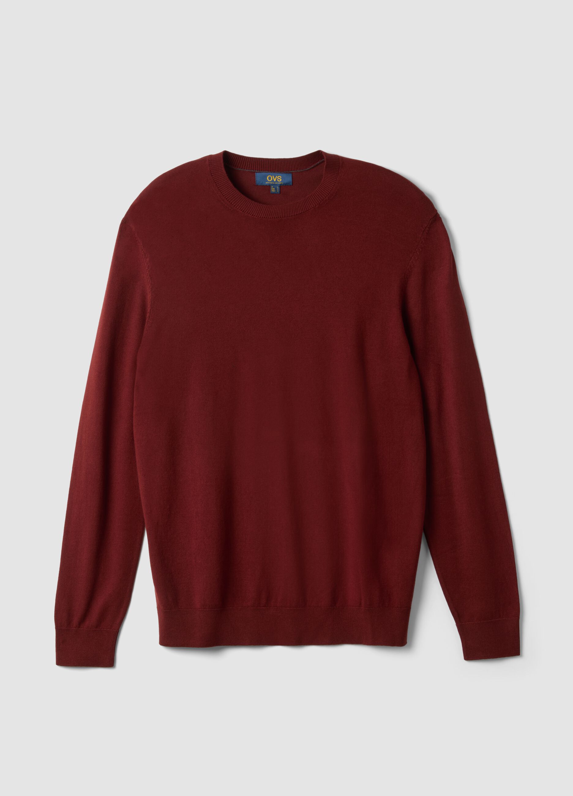 Maglia girocollo rossa in misto viscosa regular fit