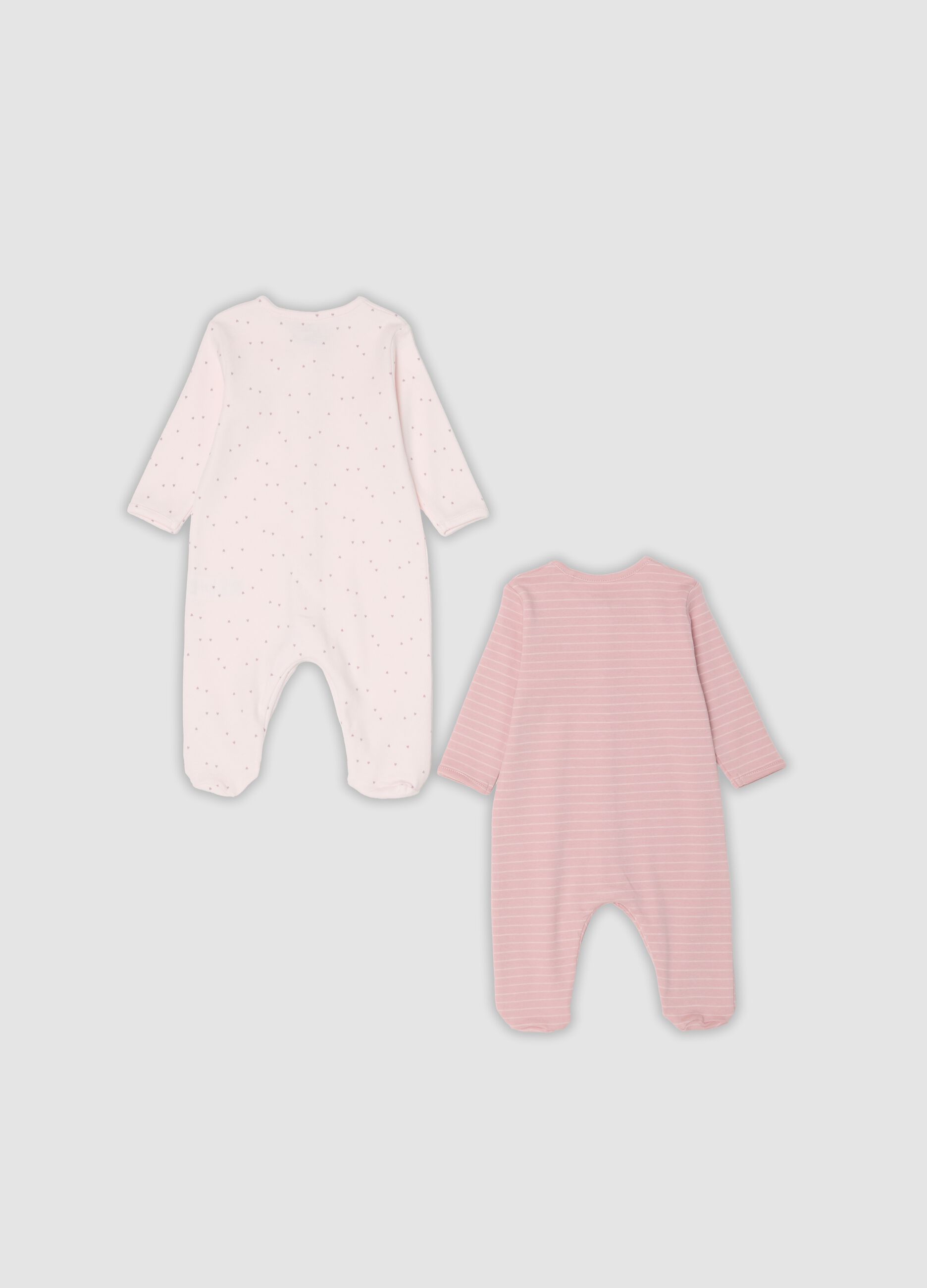 2-pack of pink organic cotton footed sleepsuits for baby girls