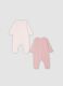 2-pack of pink organic cotton footed sleepsuits for baby girls_1