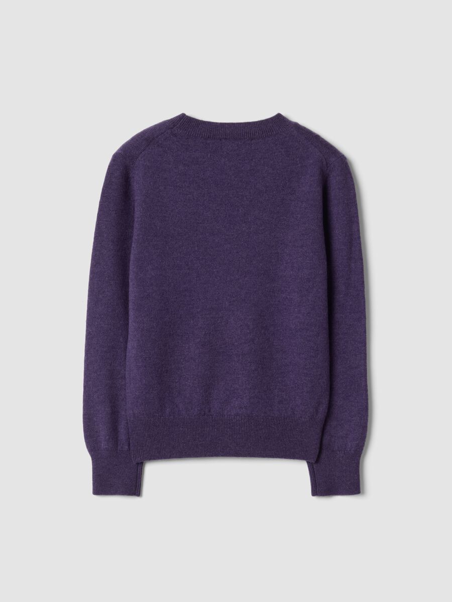Purple pure wool long-sleeve jumper, regular fit_5