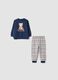 Navy blue pure cotton crew-neck pyjamas_0