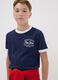 Blue organic cotton T-shirt with print, relaxed fit for boys_2
