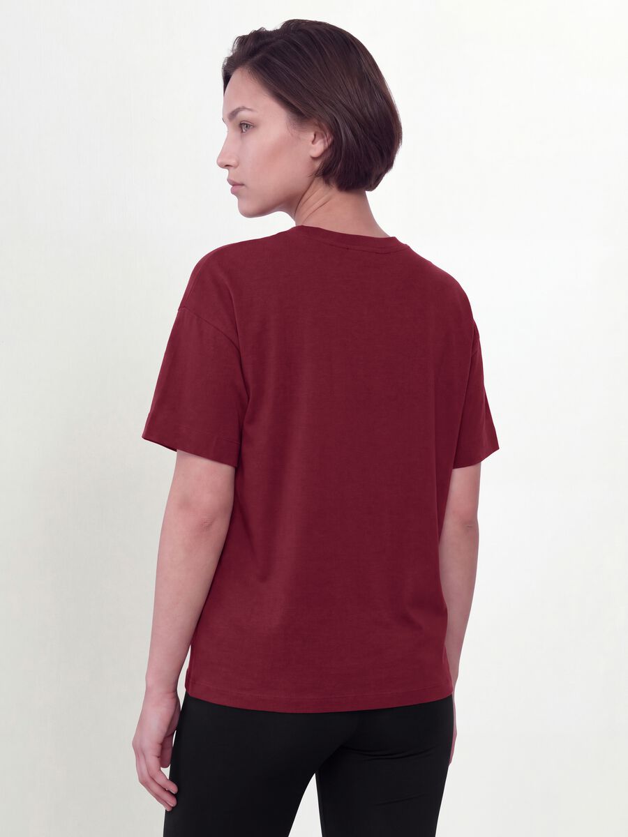 Red crew-neck T-shirt in stretch cotton-modal blend, regular fit_3