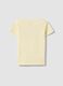 Girls&rsquo; yellow pure organic cotton T-shirt with print and glitter_1