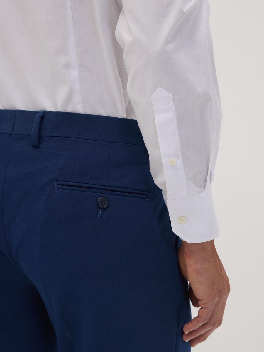 White button-down slim-fit long-sleeve Easy Iron shirt_2