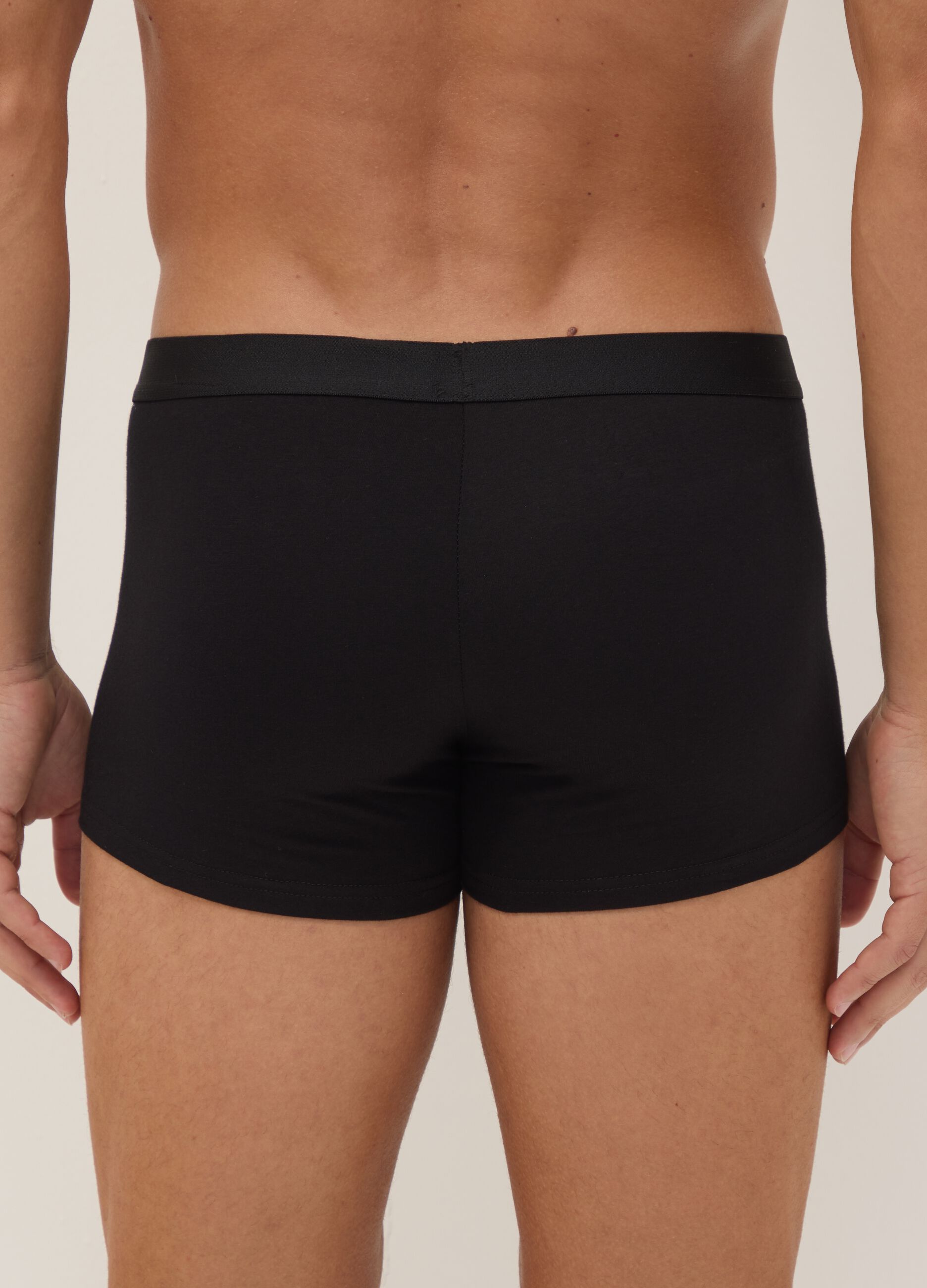 Three-pack of black organic cotton boxer shorts