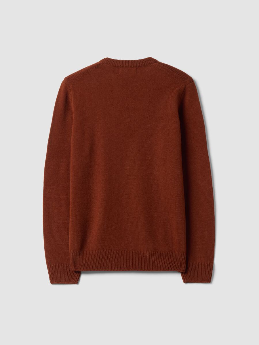 Maglia marrone girocollo in jersey knit regular fit_6