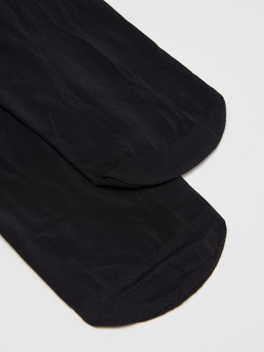 Black semi-sheer stretch tights with shaping effect_3