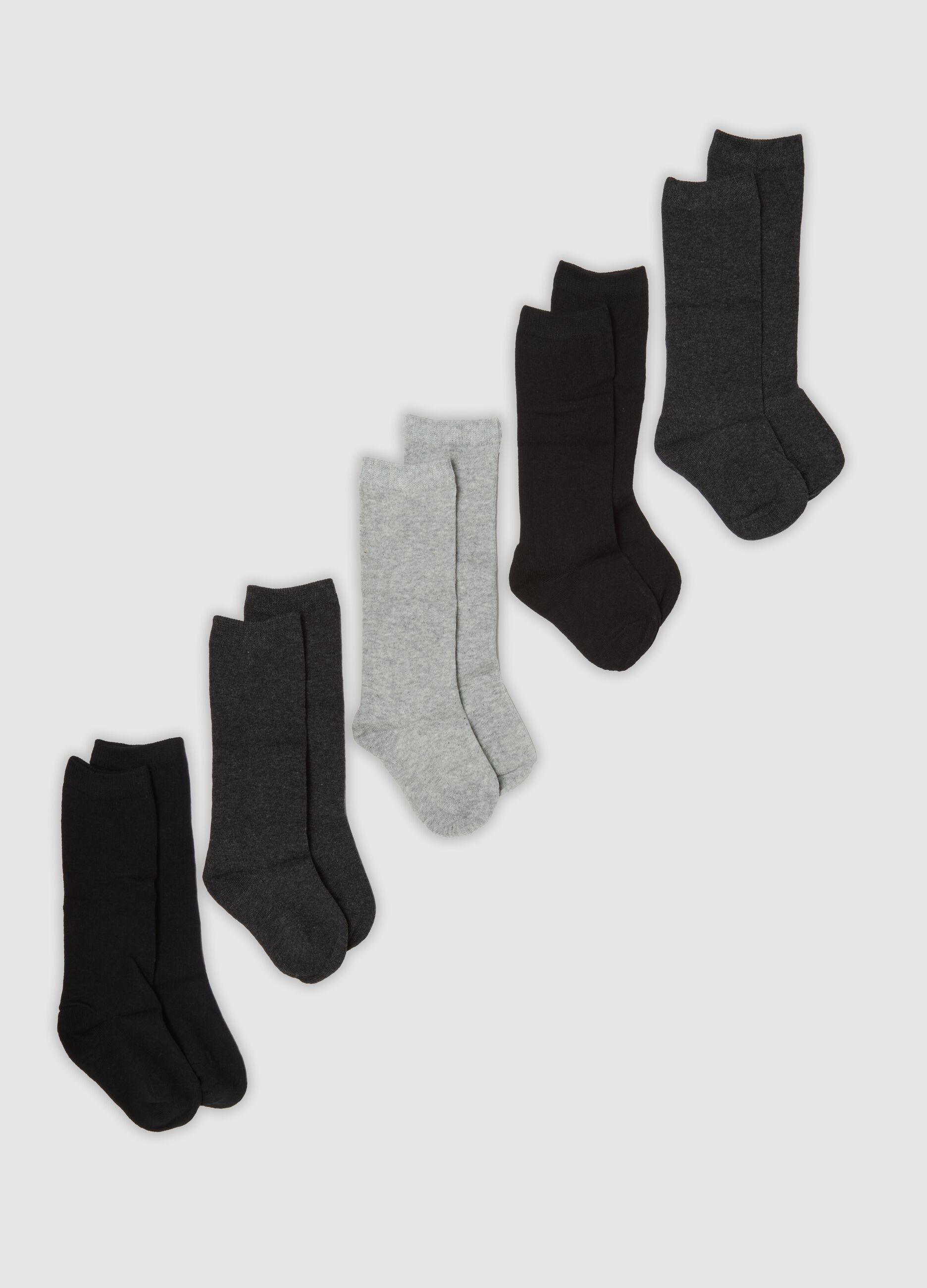 Multipack of five multicolour long socks in stretch organic cotton