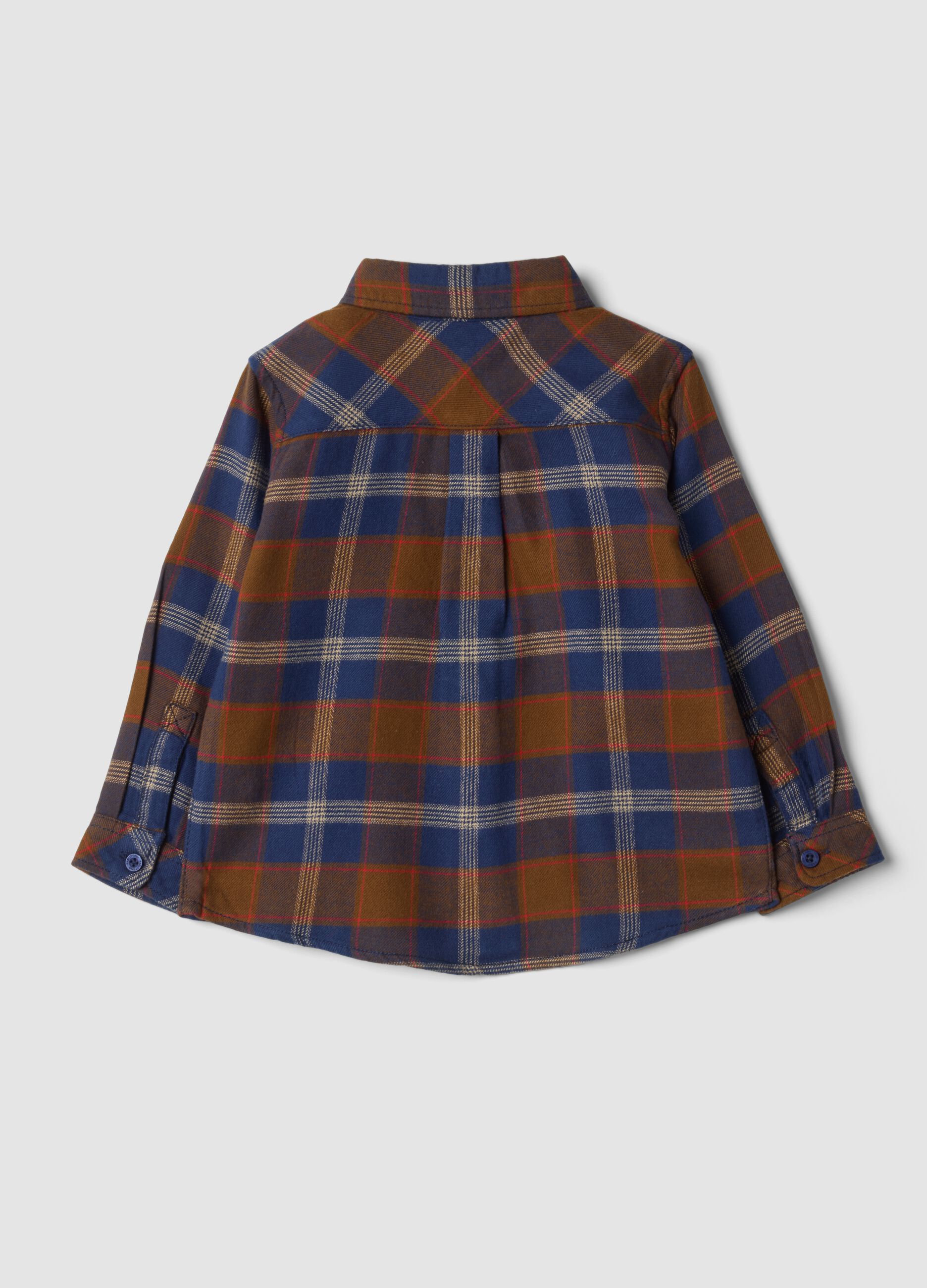 Blue checked pure cotton shirt