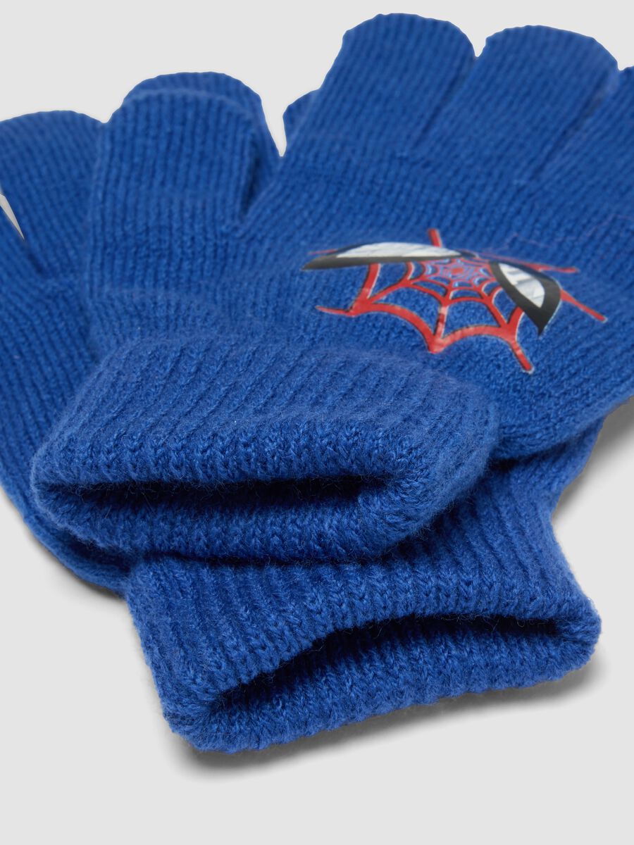 Blue gloves with MARVEL Spider-Man print_2