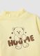 Yellow T-shirt in pure organic cotton with a high neck_2