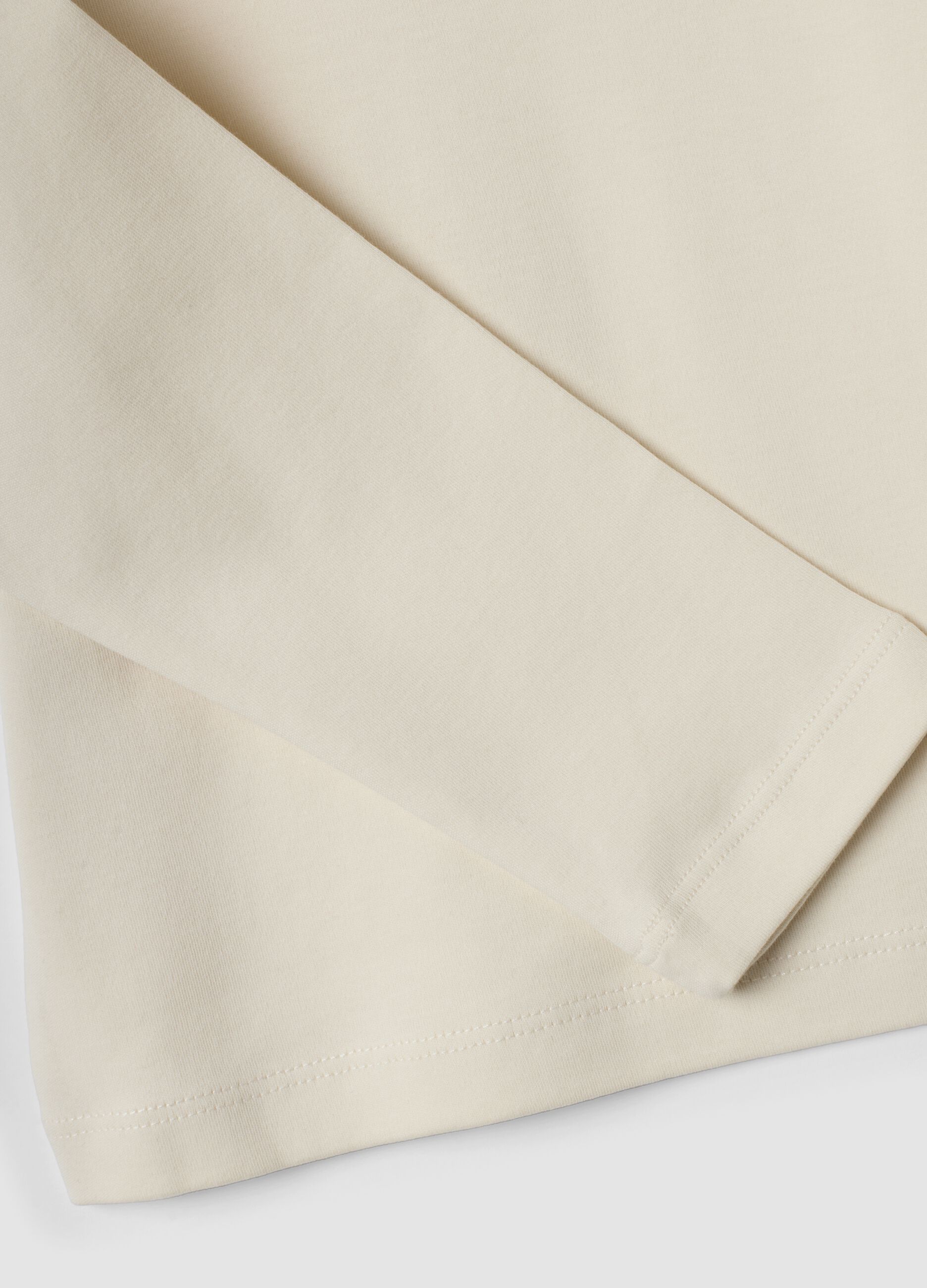 Grey organic cotton roll-neck T-shirt