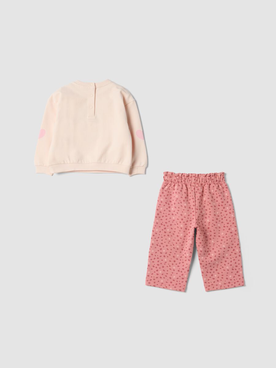 Pink organic stretch cotton set with 101 Dalmatians print_1