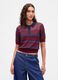 Short sleeve red knit polo shirt_0