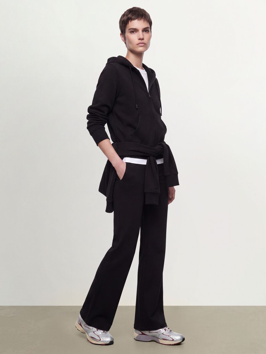 Black cotton-blend regular-fit hoodie_1