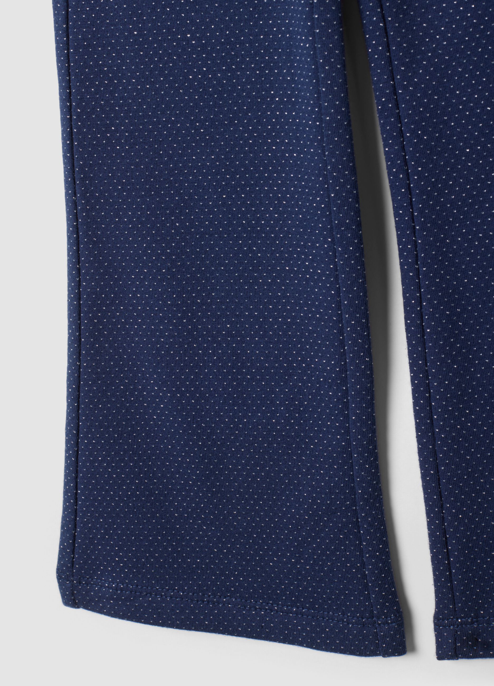 Blue flared stretch cotton leggings