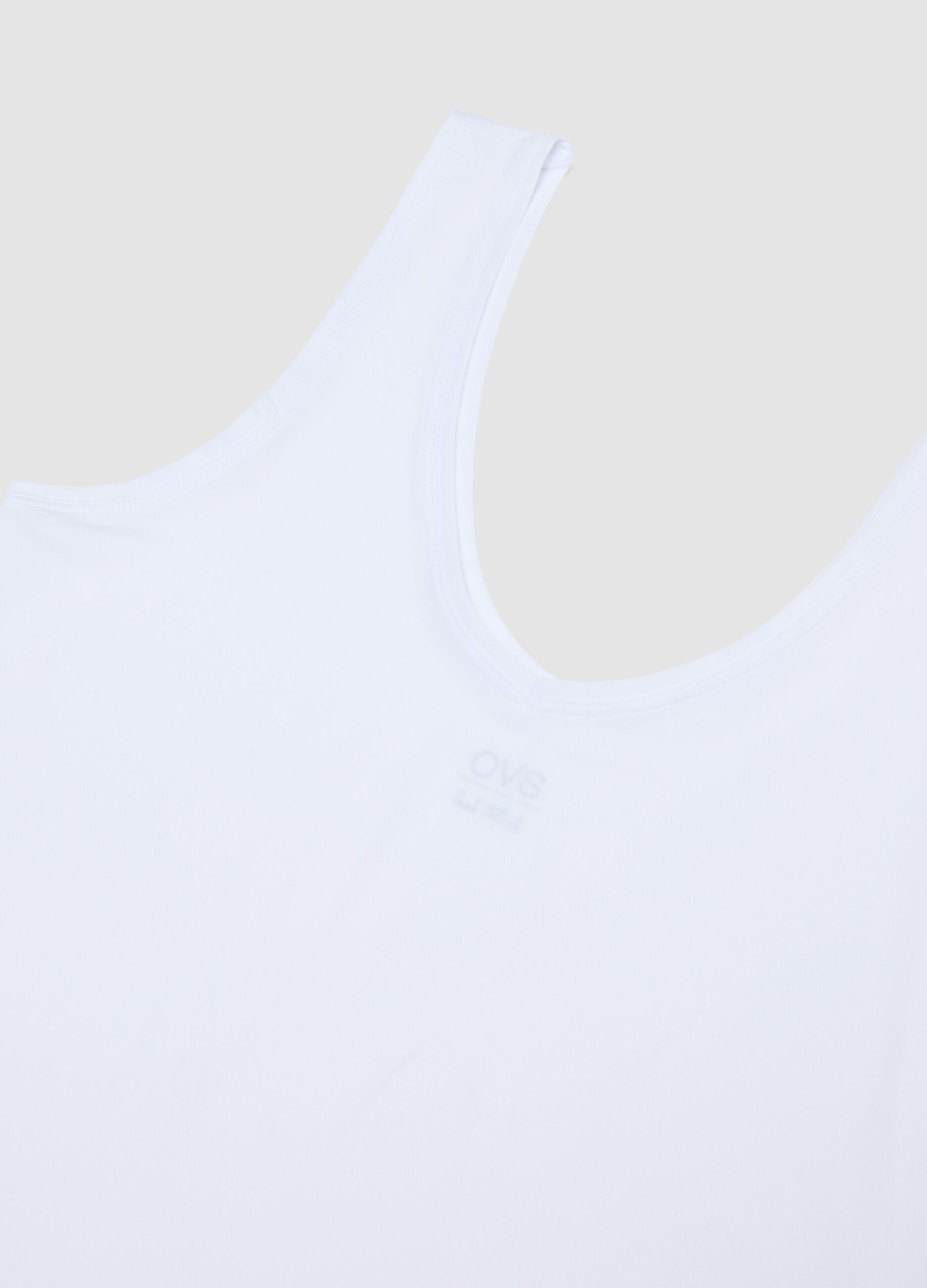 White stretch vest top, regular fit