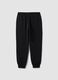 Jogger neri in misto cotone con fondo a polsino e coulisse_7