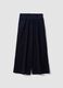Pantaloni blu navy in puro cotone a coste regular fit_0