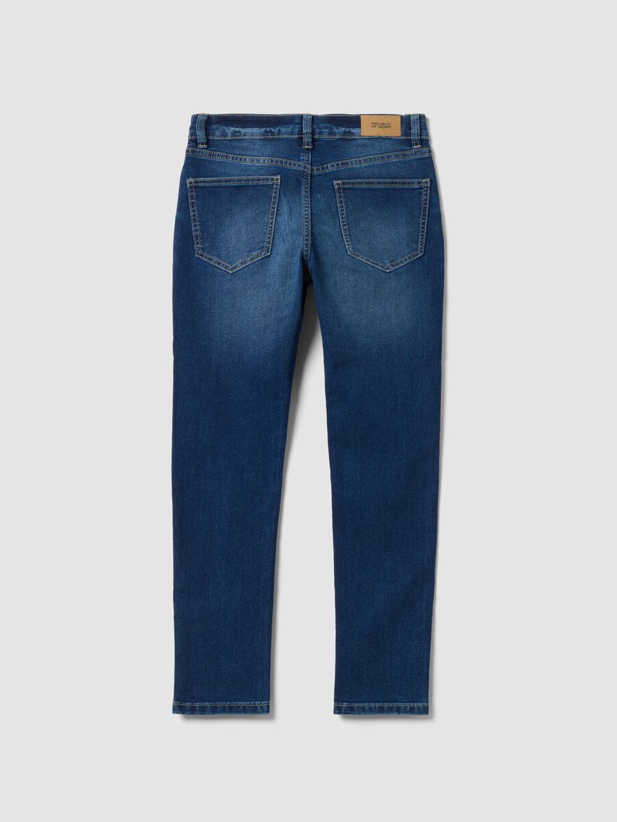 Boys' blue slim-fit stretch cotton jeans_4